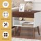 Costway Nightstand End Side Table Drawer Storage Shelf Mid-Century Rubber Wood Leg